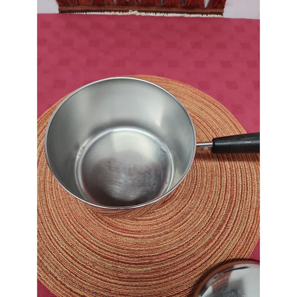 Vintage Revere Ware 1801 Copper Bottom Saucepan W Lid 2 Quart Made In The USA